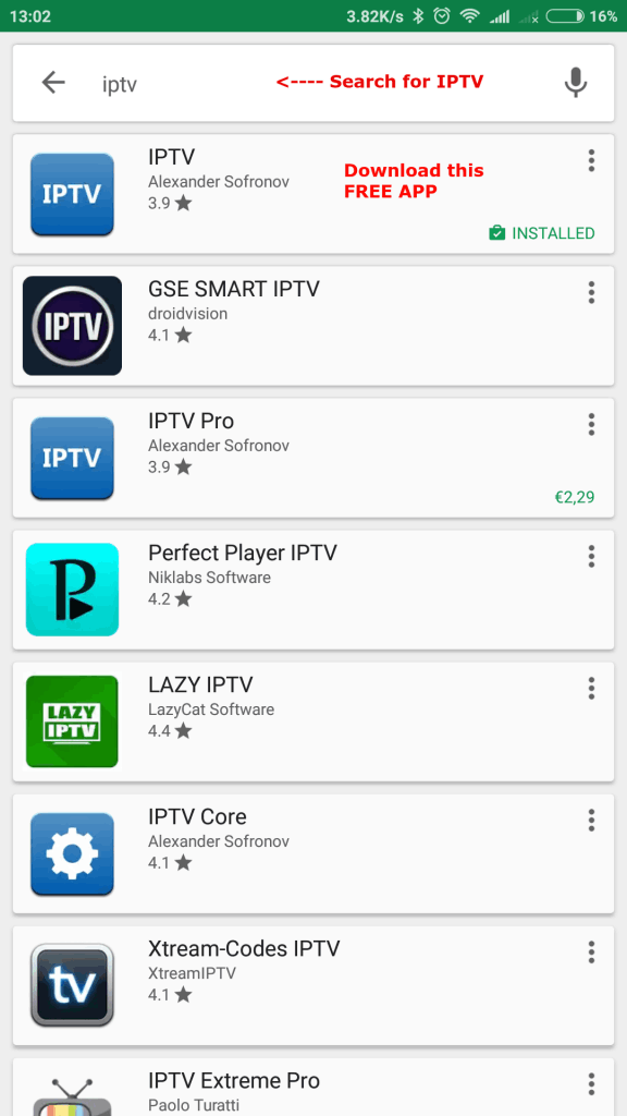 Using IPTV Android